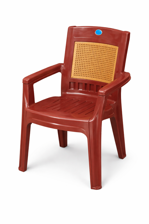 Brown Plastic Chair with Comfortable Seating and Strong Legs